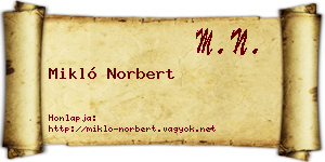 Mikló Norbert névjegykártya
