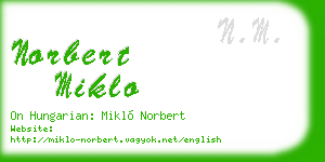 norbert miklo business card